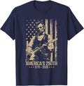America's 250th Birthday Abraham Lincoln Playing Guitar T-Shirt - Navy Blue