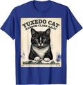 Tuxedo Cat Harbor-Class Kaiju Funny Japanese Monster Parody T-Shirt - Royal Blue