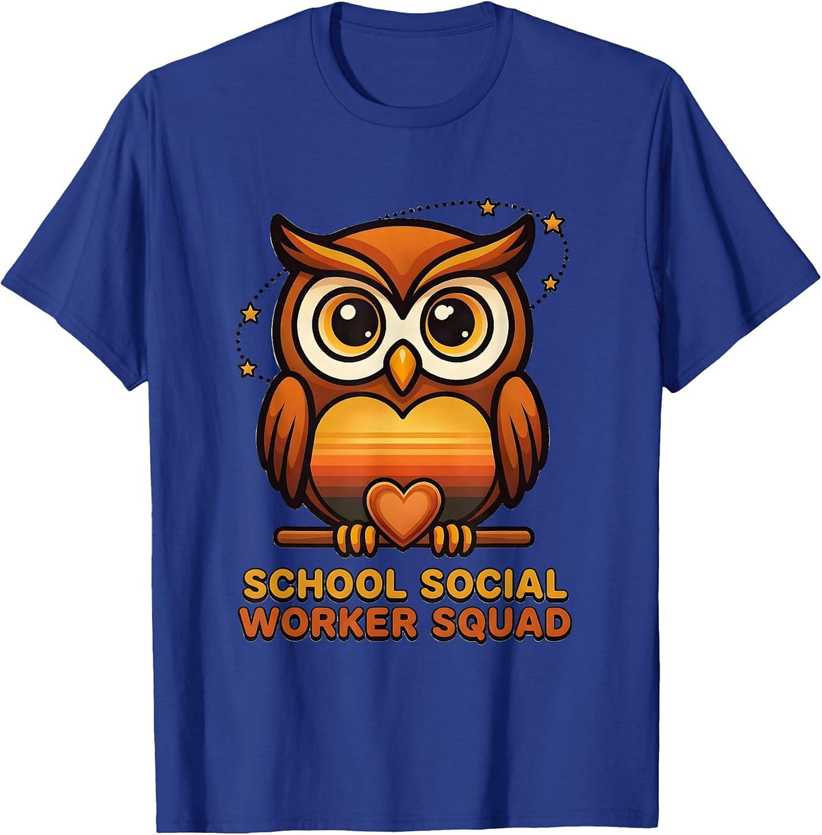 School Social Worker Squad Retro 70s Counselor Appreciation T-Shirt - Royal Blue
