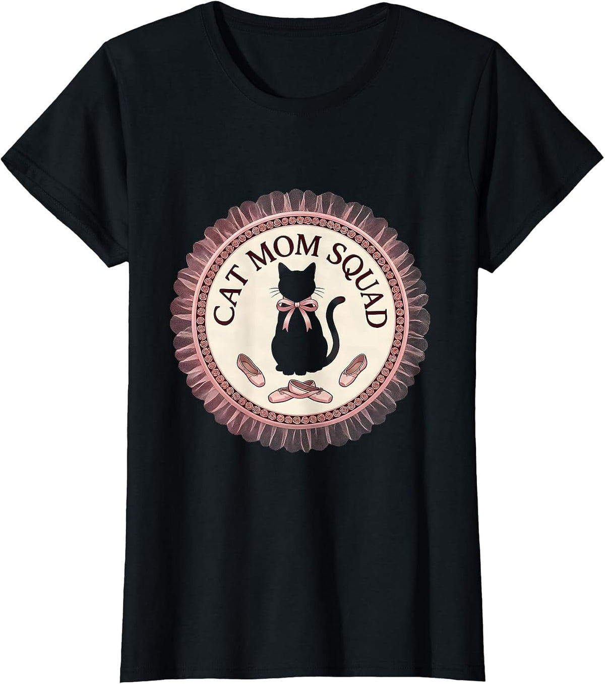 Cat Mom Squad Proud Feline Parent Design T-Shirt - Black