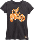 Case IH - Tractor Floral Fill Womens - Womens Short Sleeve Tee - Heather Charcoal