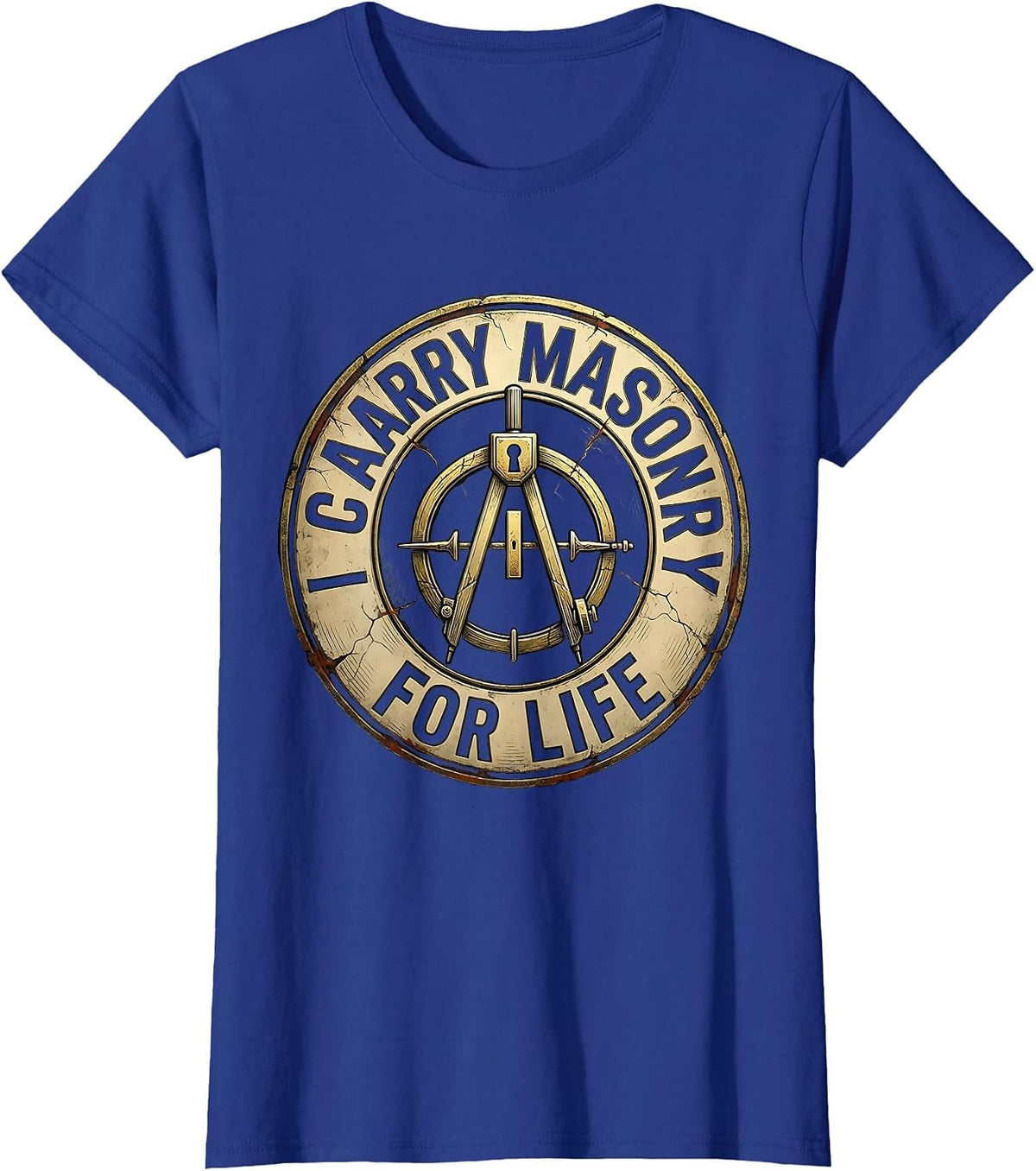 Women's I Carry Masonry For Life Distressed Freemason Square T-Shirt - Royal Blue