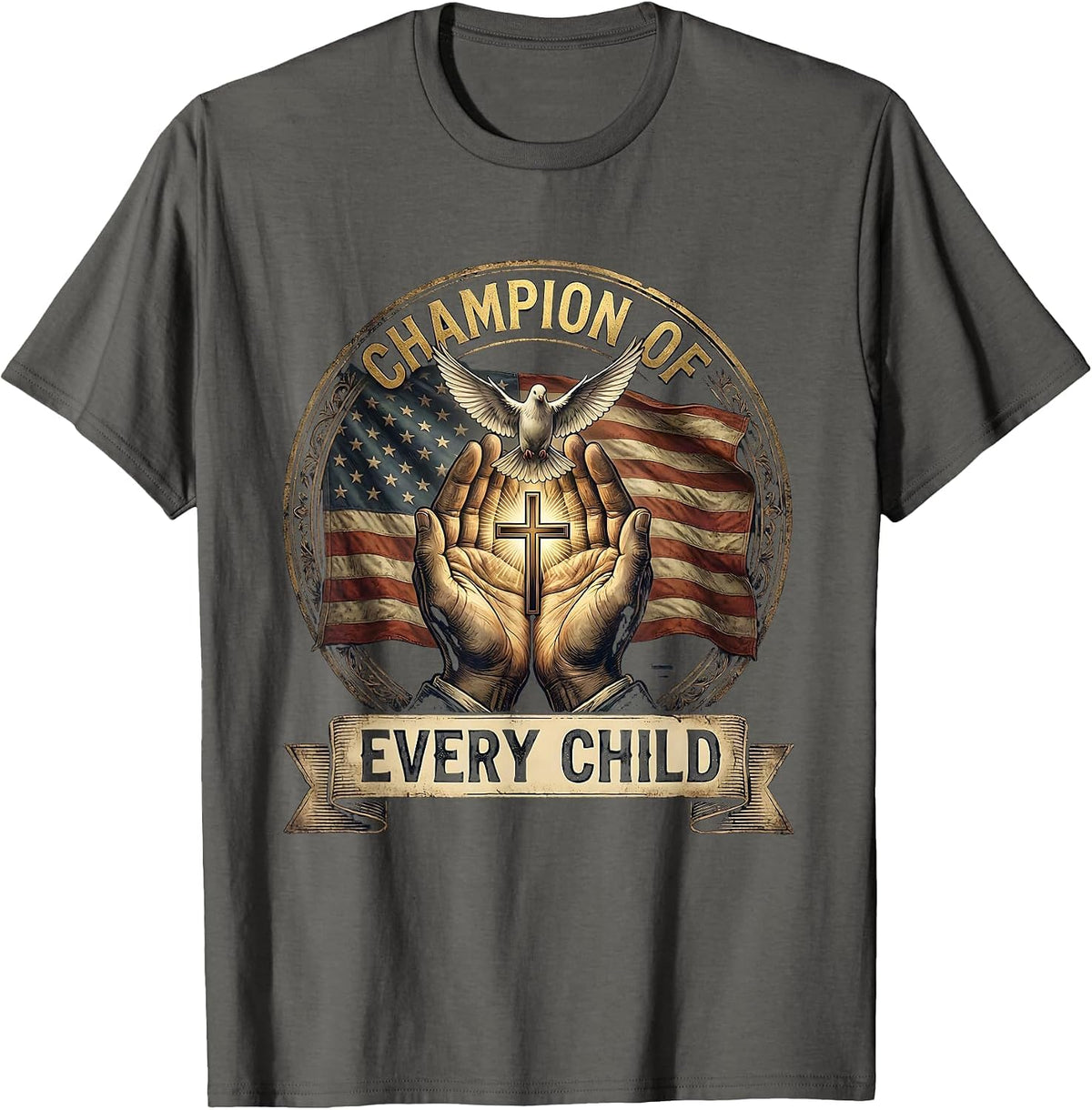 Champion of Every Child Special Education Design T-Shirt - Asphalt Grey