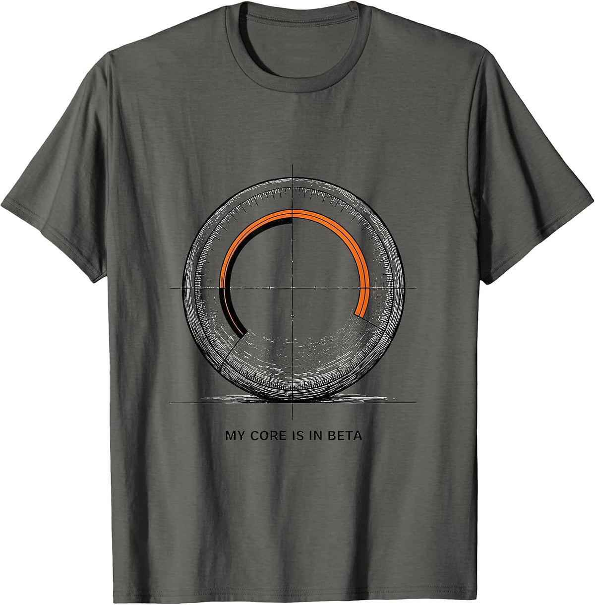 My Core Is In Beta Funny Gym Workout Weightlifting Humor T-Shirt - Asphalt Grey