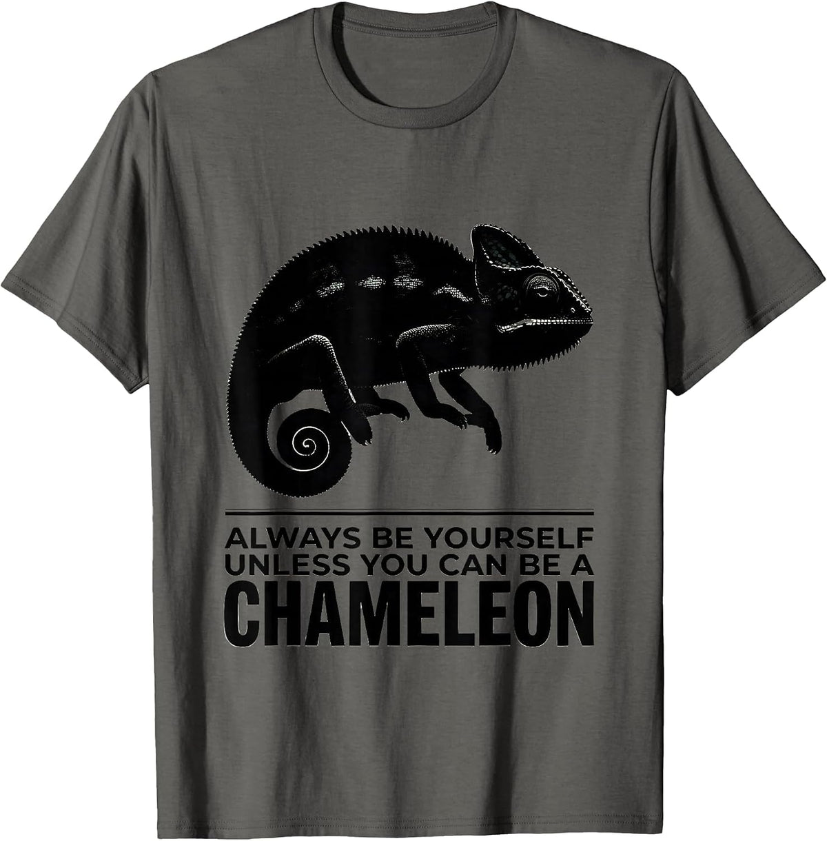 Always Be Yourself Unless You Can Be A Chameleon Animal T-Shirt - Asphalt Grey