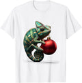 Men's Dimensional Chameleon Christmas Ornament Fantasy Creature T-Shirt - White