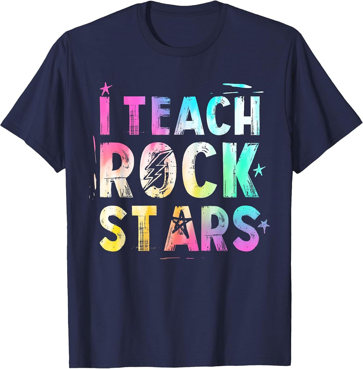 I Teach Rockstars Music Teacher Back to School Men Women T-Shirt - Navy Blue