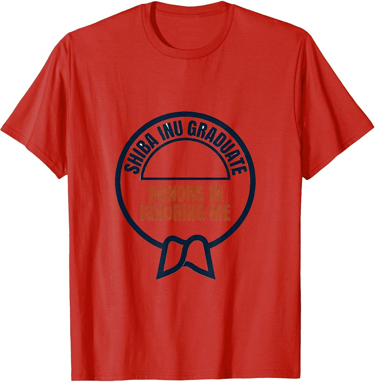 Men's Shiba Inu Graduate, Honors In Ignoring Me Funny Dog Lover T-Shirt - Red