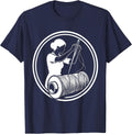 Labor Day Seamstress Needle and Spool Illustration T-Shirt - Navy Blue