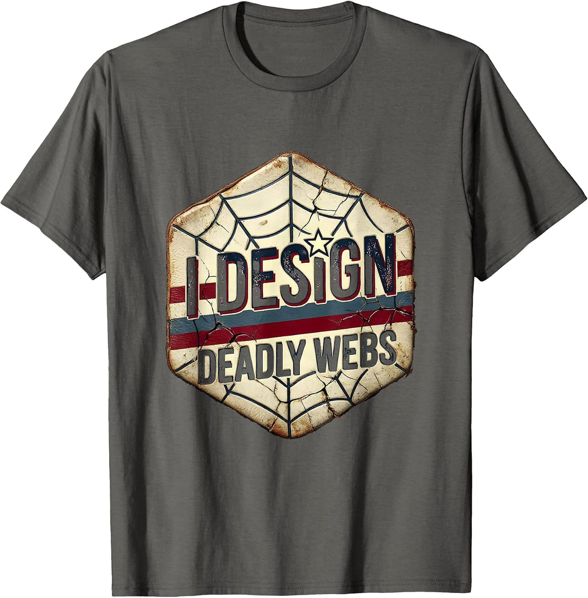 Halloween Spider Web Designer Portfolio Design T-Shirt - Asphalt Grey