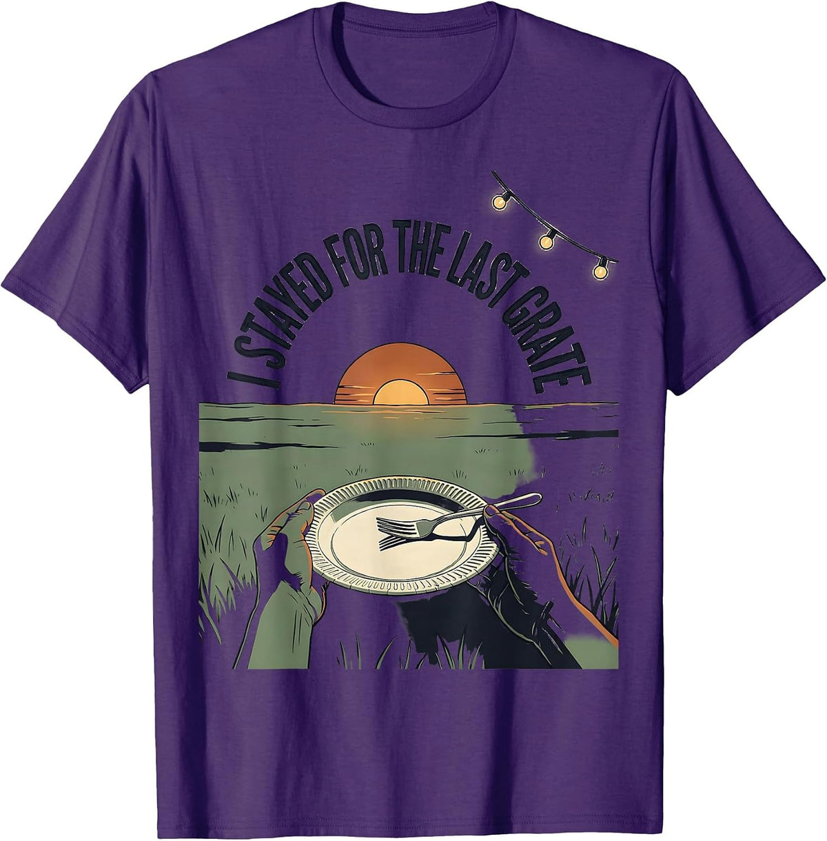 I Stayed For The Last Grate Funny BBQ Pitmaster Grill Dad T-Shirt - Purple