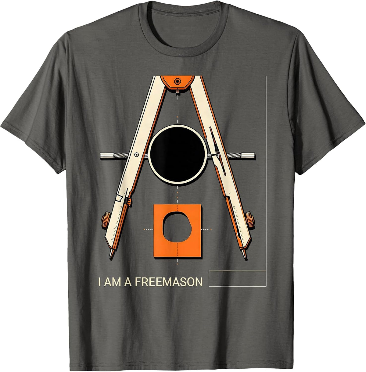 Men's I Am A Freemason Stencil Masonic Fraternal Gift T-Shirt - Asphalt Grey
