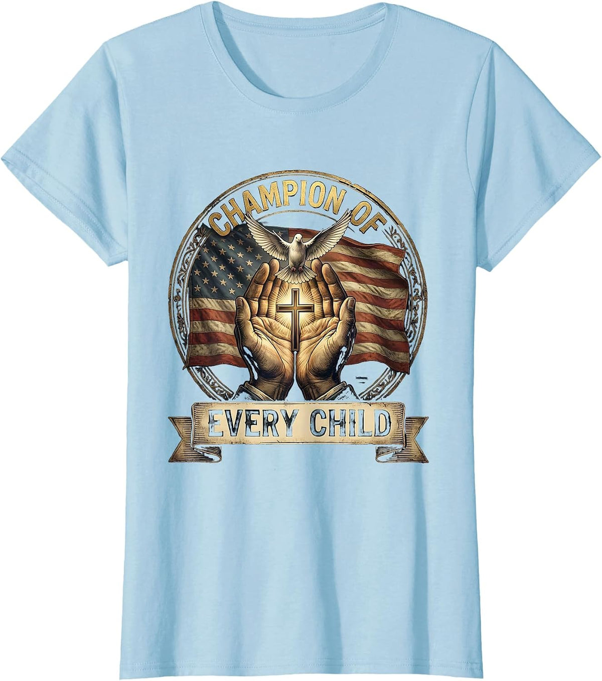 Champion of Every Child Special Education Design T-Shirt - Baby Blue