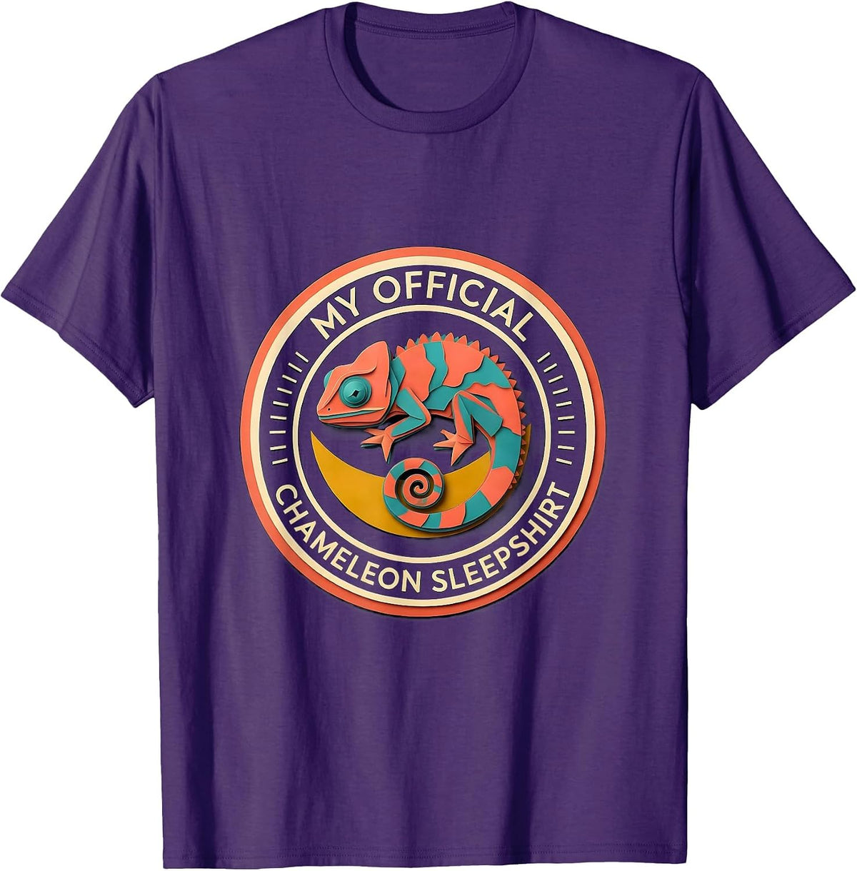 Men's My Official Chameleon Sleepshirt Cute Animal Lover Pajama T-Shirt - Purple
