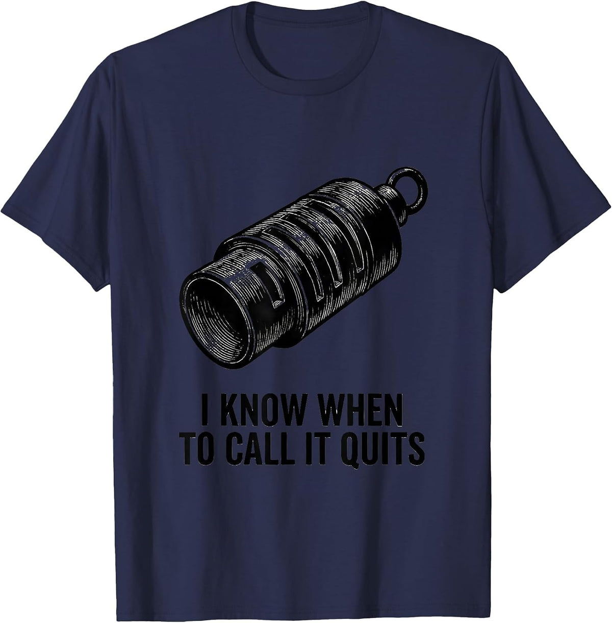 Men's I Know When To Call It Quits Funny Duck Hunter Hunting Dad T-Shirt - Navy Blue