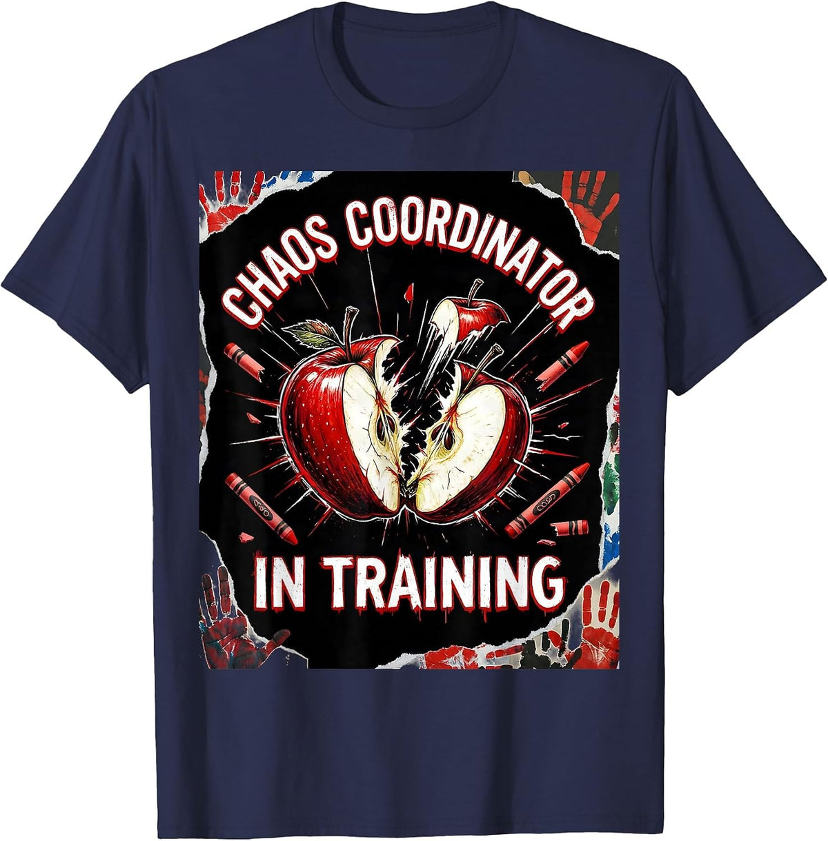 Men's Chaos Coordinator In Training PreK Teacher Design T-Shirt - Navy Blue