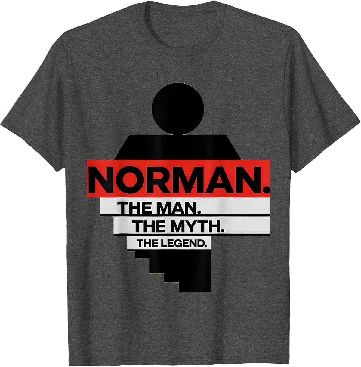 NORMAN THE MAN THE MYTH THE LEGEND Funny Personalized Gift T-Shirt - Dark Heather Grey