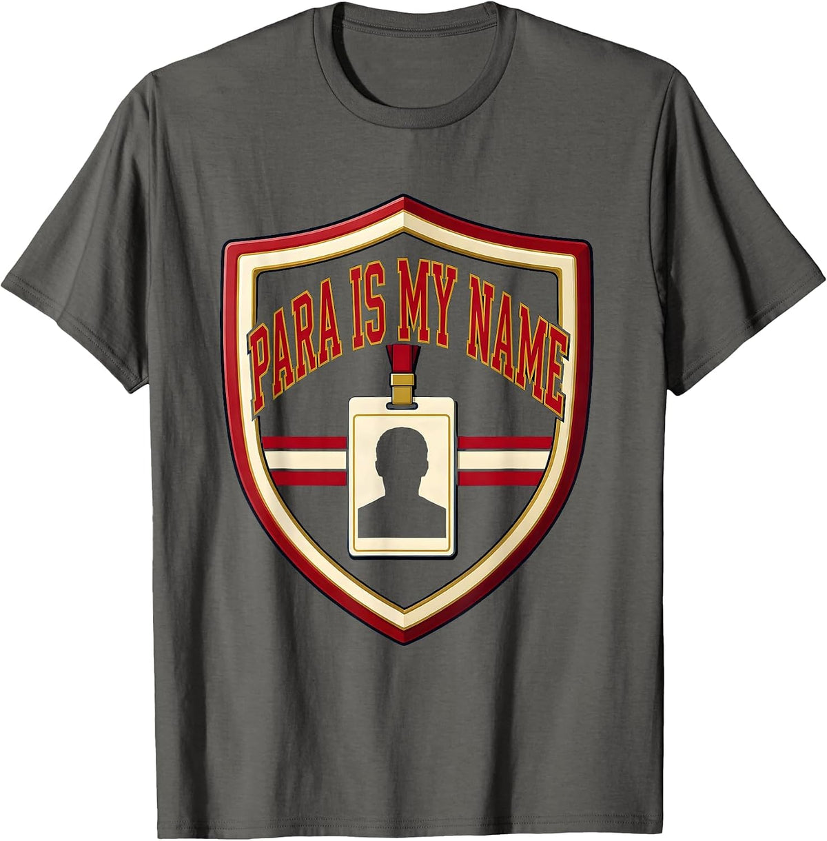 Men's Para Is My Name Funny Paraprofessional School Support Staff T-Shirt - Asphalt Grey