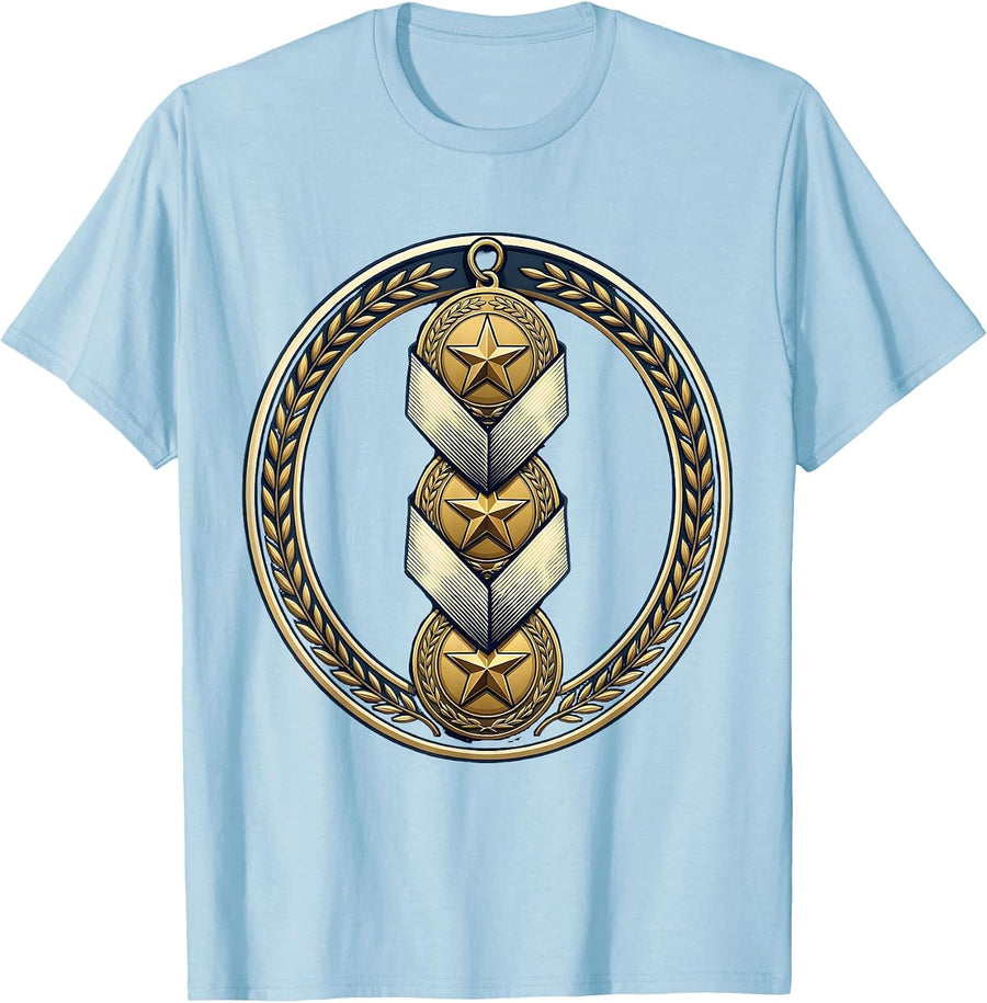 Men's Sped Teacher Patience Medals Graphic Design T-Shirt - Baby Blue