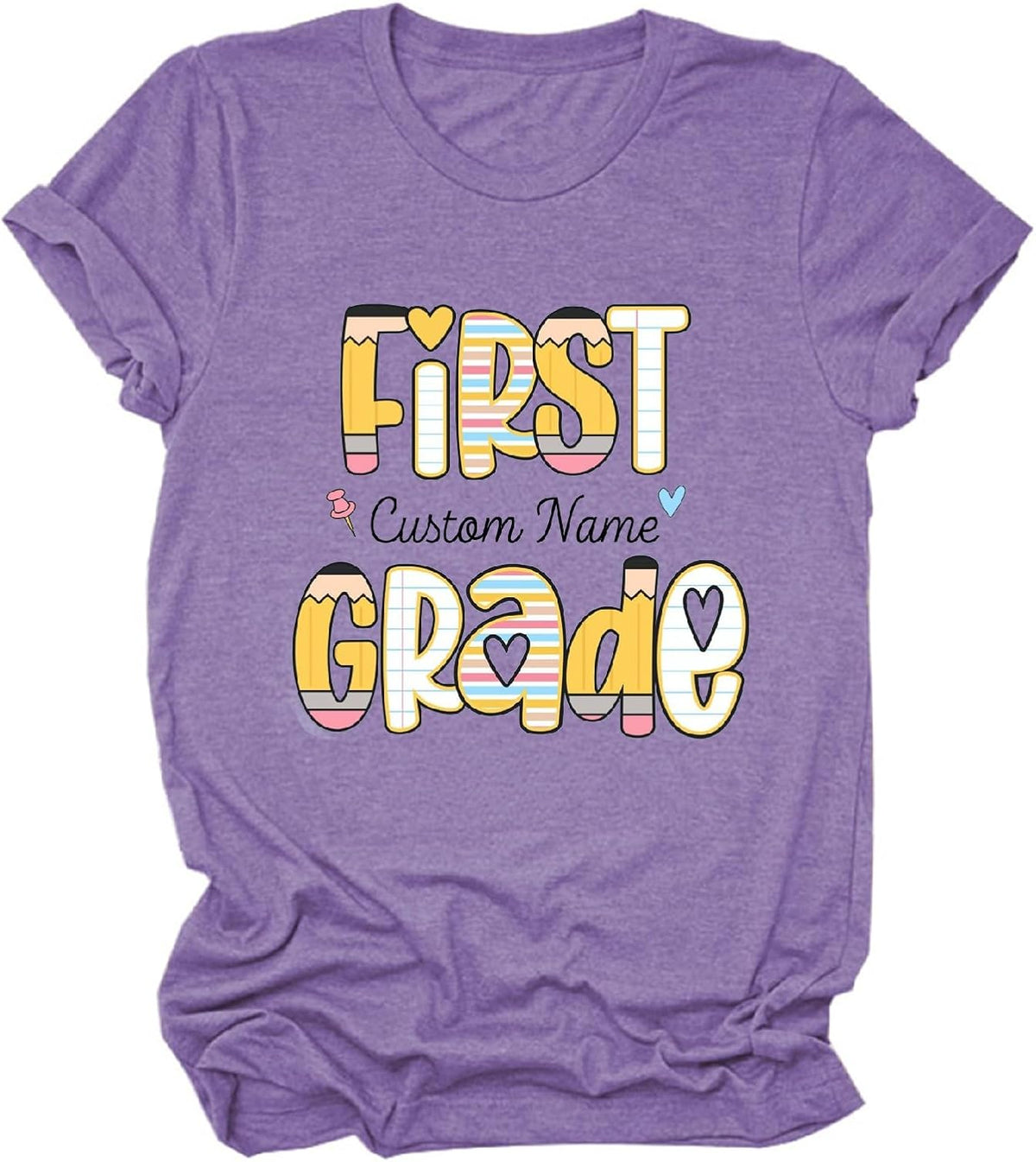 Custom Teacher Shirts Women Personalized Name Graphic Tees Short Sleeve T-Shirt Customized School First Day Tshirt - 1st