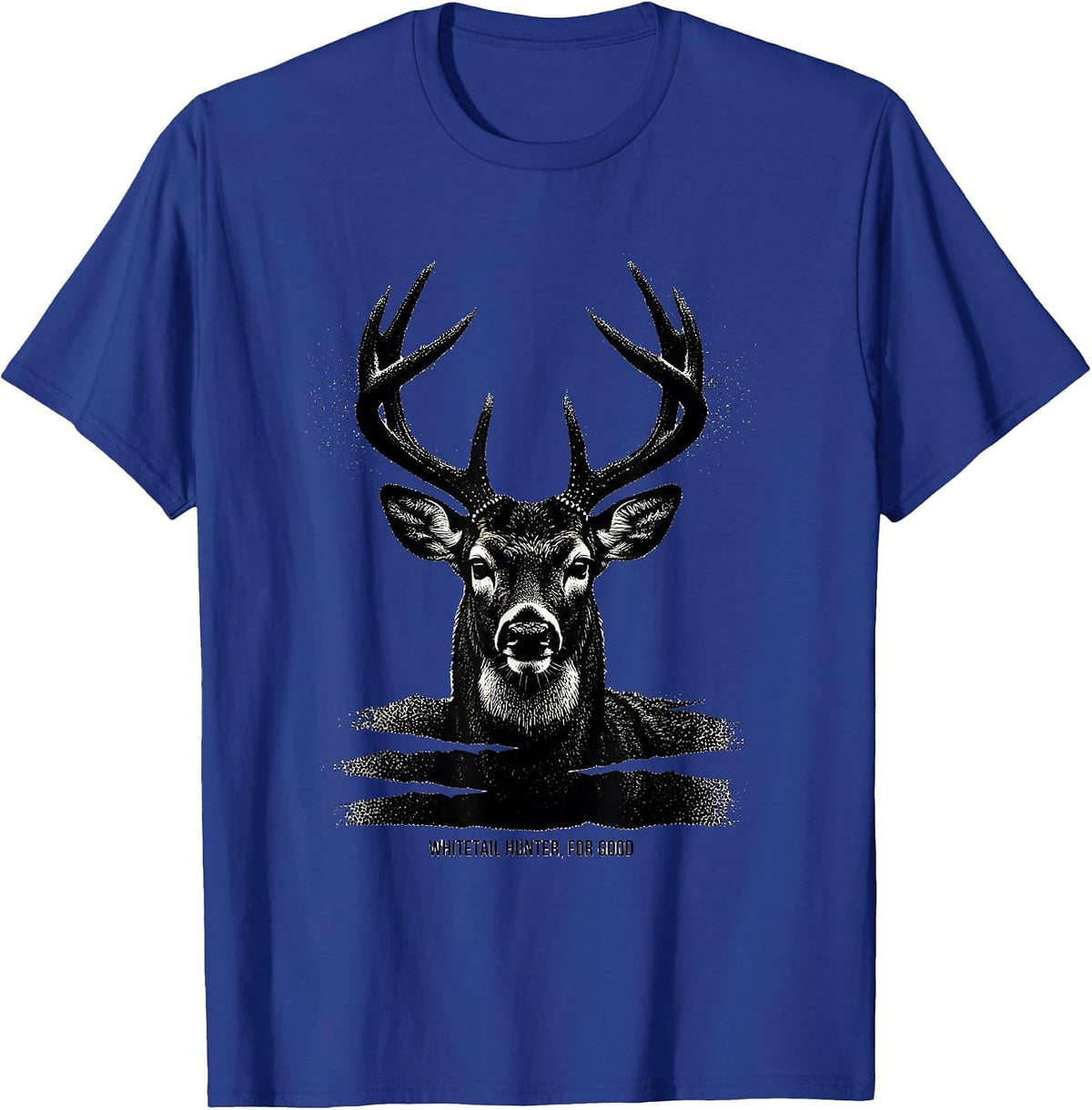 Whitetail Hunter For Good Blackwork Dotwork Hunting Dad T-Shirt - Royal Blue