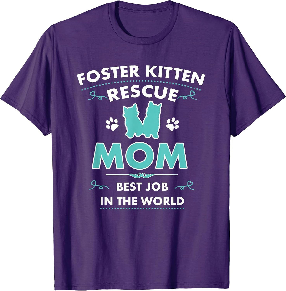 Cute Foster Kitten Rescue Mom Cat Adoption T-Shirt - Purple