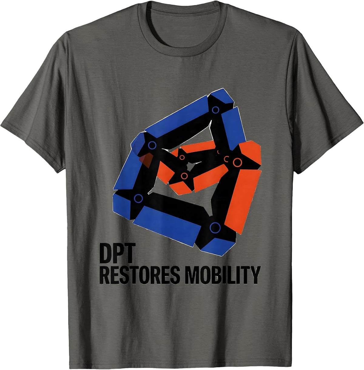 DPT Restores Mobility Geometric Physical Therapy T-Shirt - Asphalt Grey