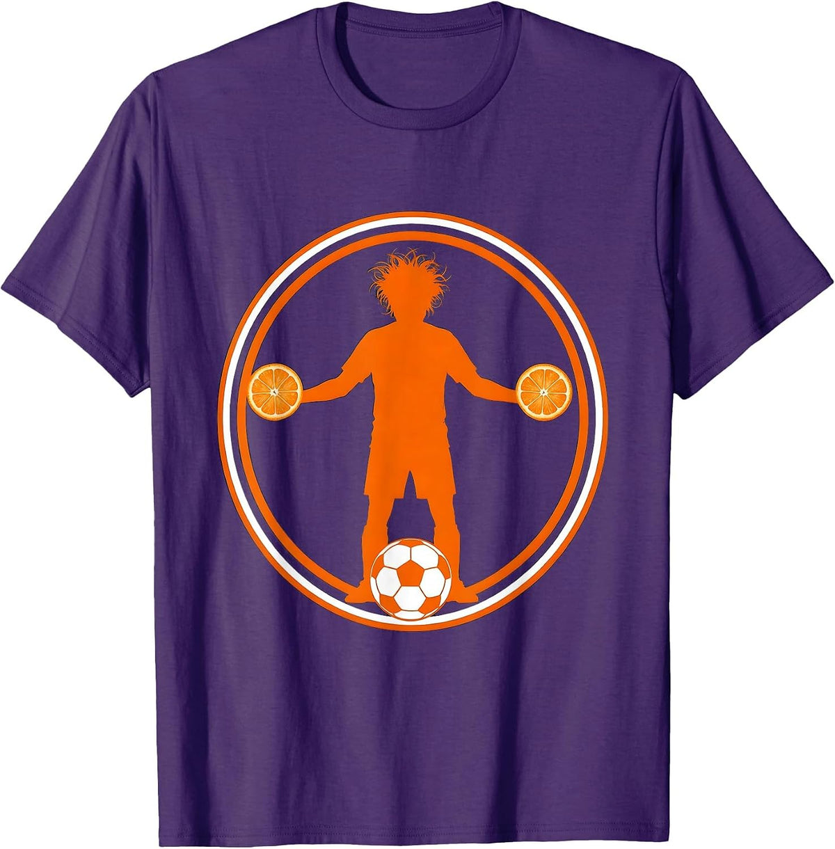 Soccer Dad Orange Slices Graphic Tee T-Shirt - Purple
