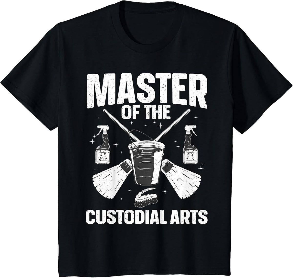 School Custodian Design for Men Women Cleaning Janitor T-Shirt - Black