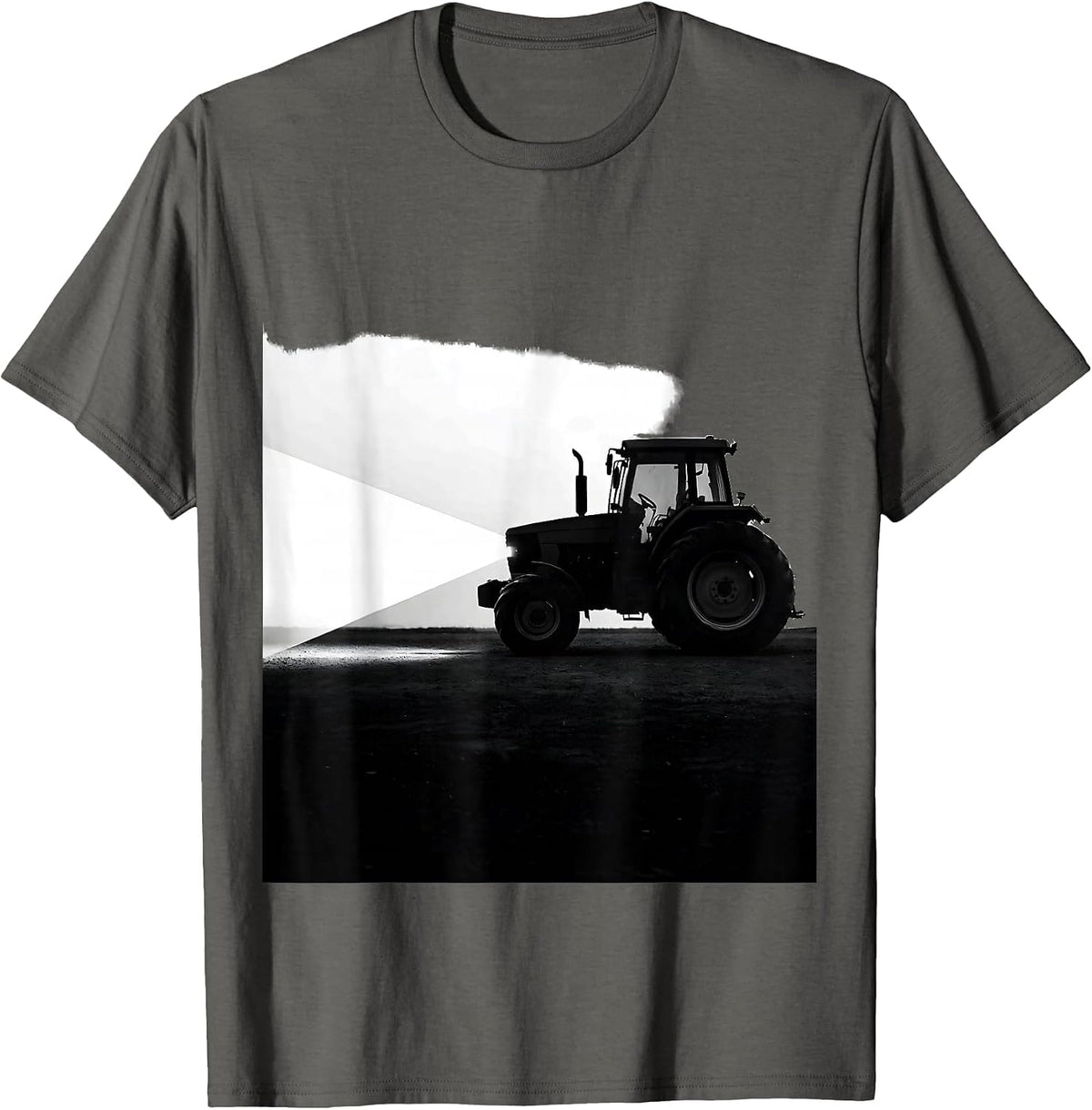 Tractor Silhouette Farmer Humor Patriotic Pride T-Shirt - Asphalt Grey