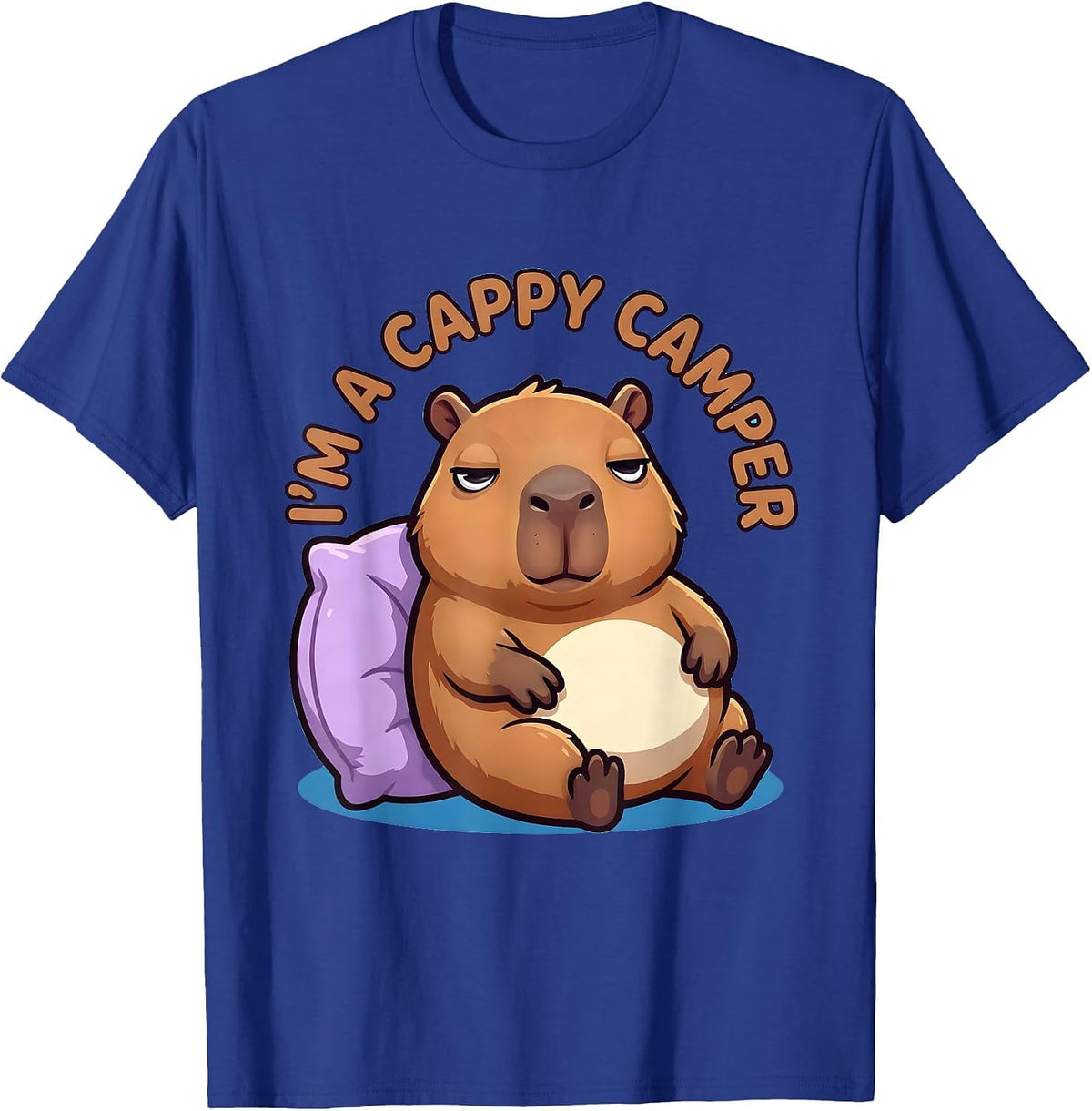 I'm A Cappy Camper Cute Kawaii Capybara Meme Animal Humor T-Shirt - Royal Blue