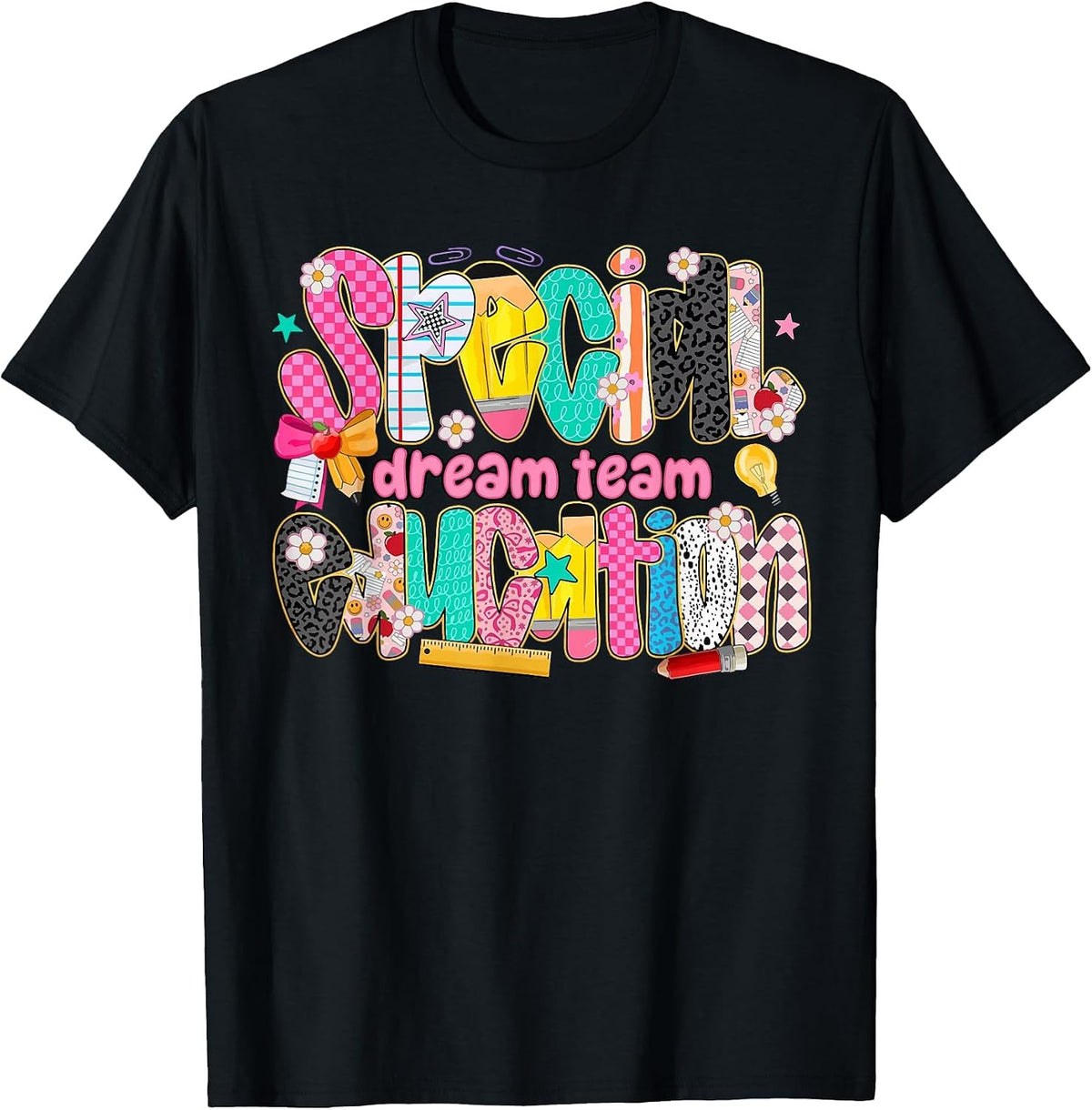 Kids Back to School Teachers Special Education Dream Team T-Shirt - Black