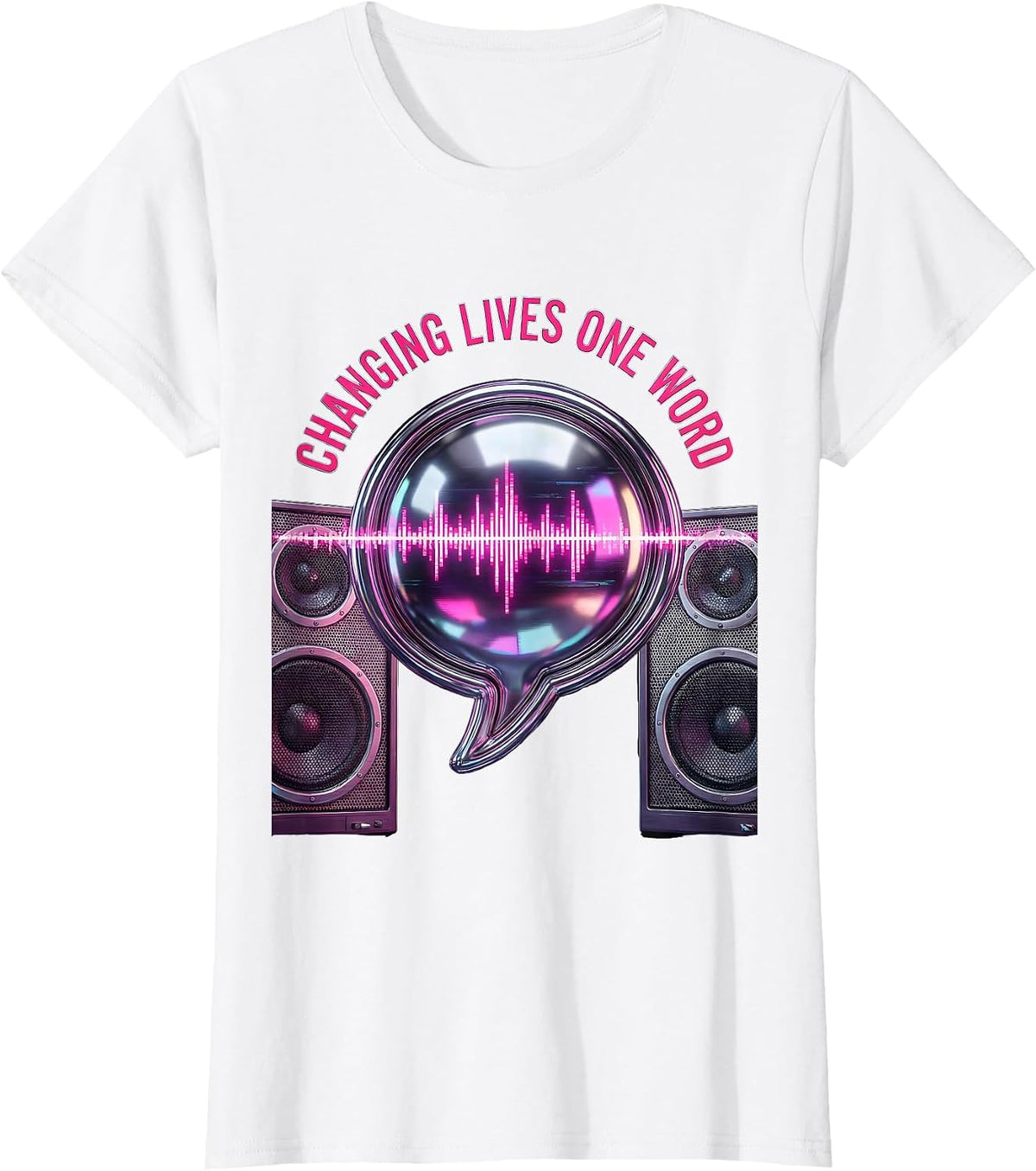 Women's Changing Lives One Word Speech Therapy Design T-Shirt - White