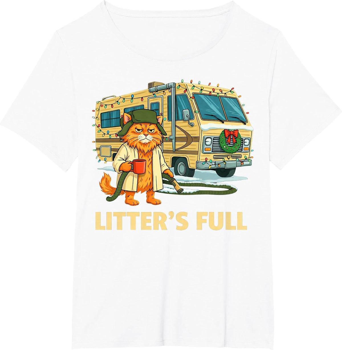 Litter’s Full Cat Parody Tee T-Shirt - White