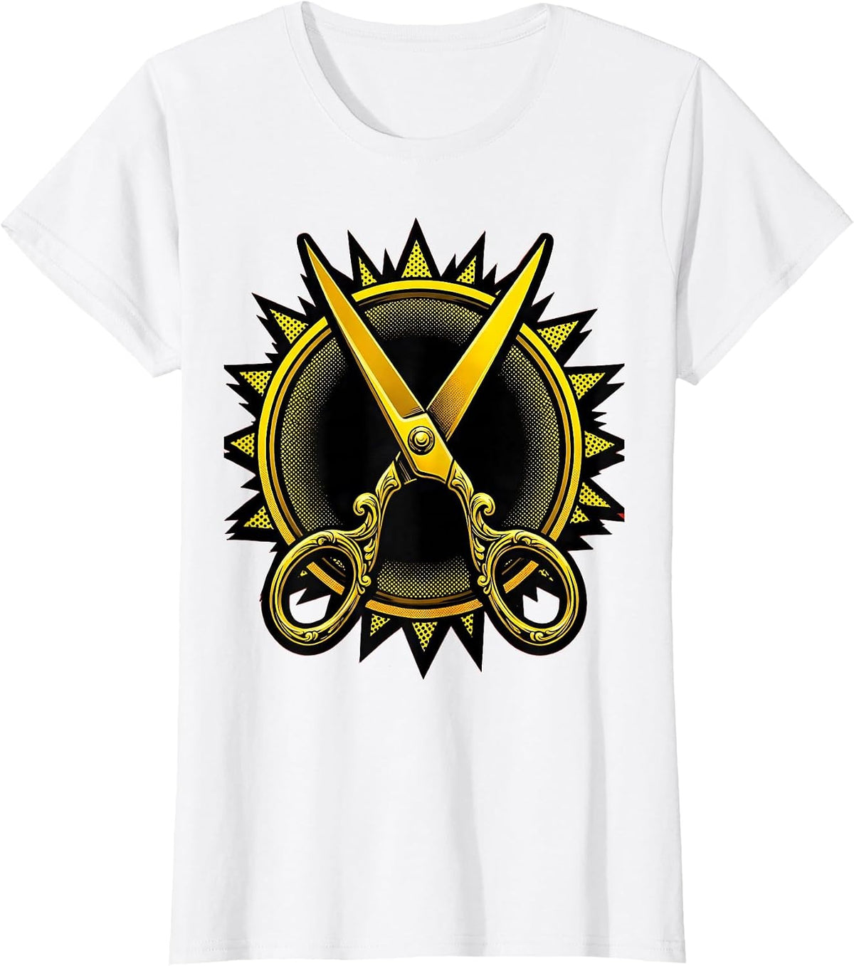 Ornate Golden Scissors Rock Paper Scissors T-Shirt - White