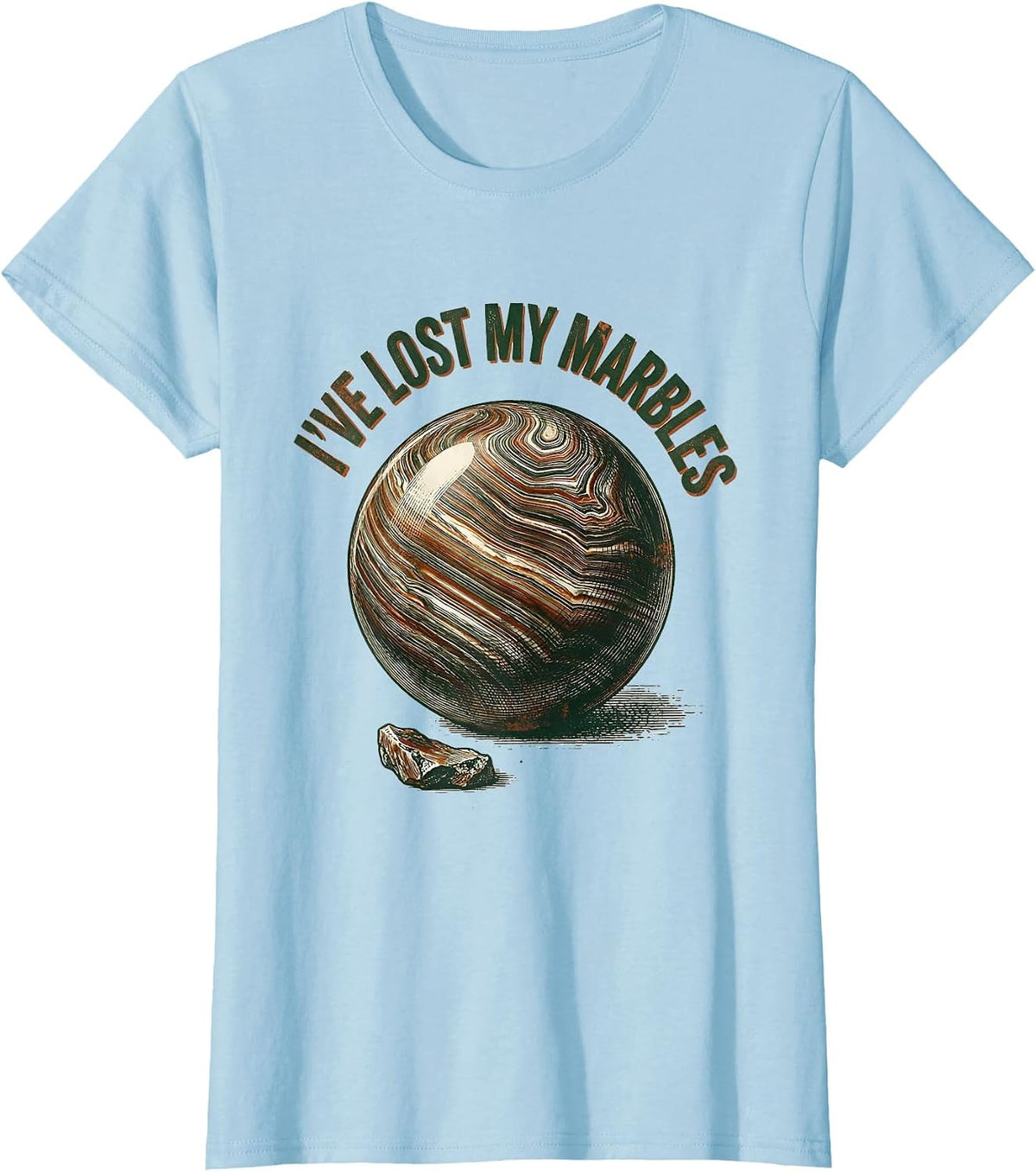 I've Lost My Marbles Vintage Funny Rock Collector Geology T-Shirt - Baby Blue