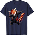 Red Panda Dabbing Panda Lovers T-Shirt - Navy Blue