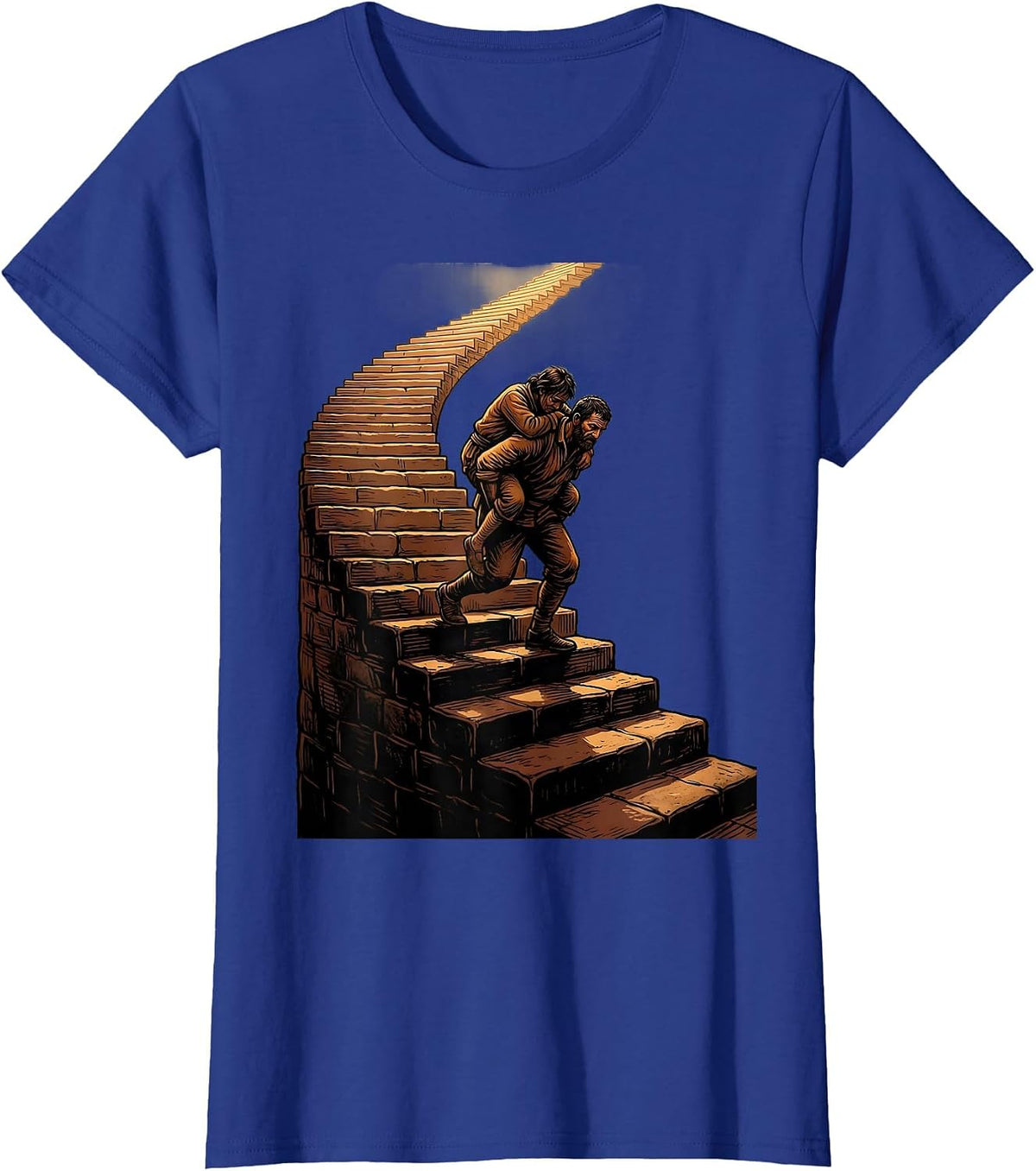 Women's Social Worker Helping Others Climb Graphic Design T-Shirt - Royal Blue
