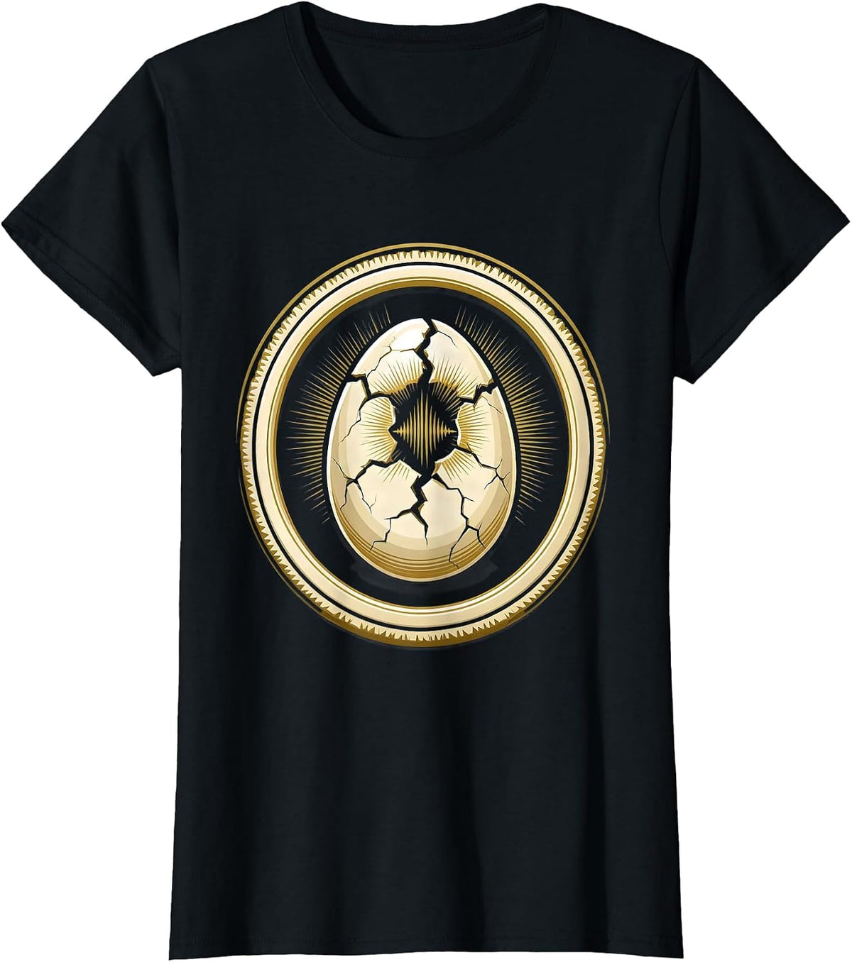 Women's Speech Therapy Cracked Egg Voice Burst Graphic T-Shirt - Black
