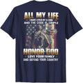 All My Life I Have Lived By A Code (on Back) T-Shirt - Navy Blue