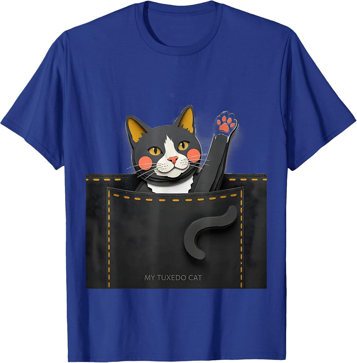 My Tuxedo Cat Cute Cat Lover Pet Pocket Gift T-Shirt - Royal Blue