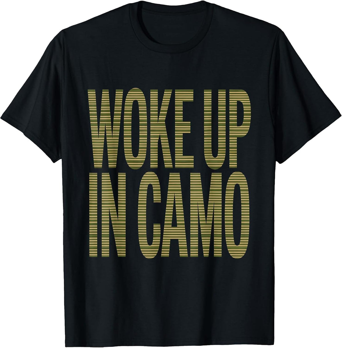 Men's Woke Up In Camo Duck Hunting Design T-Shirt - Black