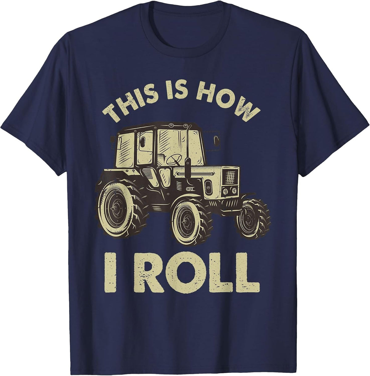 Cool Farming Tractor Art for Men Women Tractor Lover Farmer T-Shirt - Navy Blue