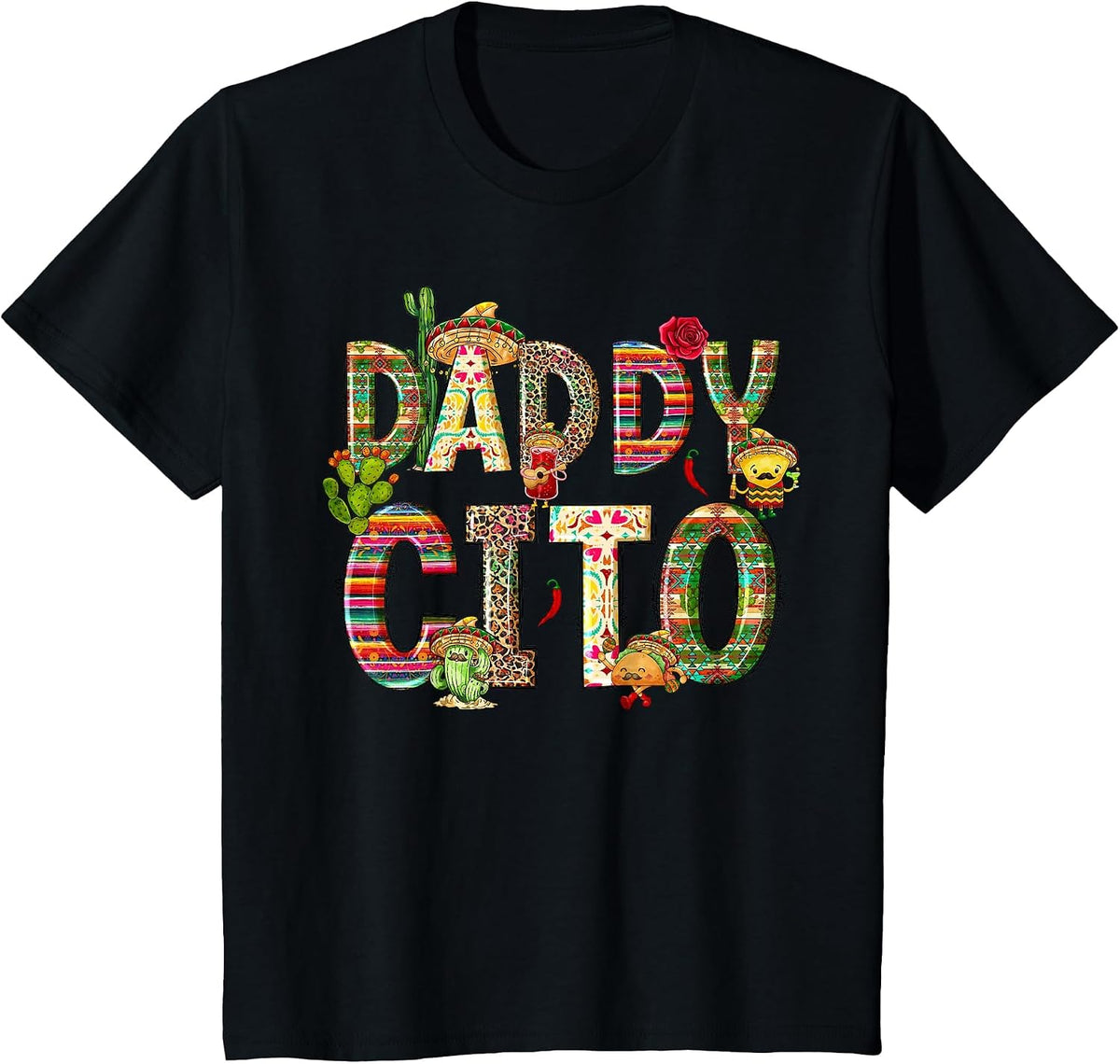 Daddy Cito Cinco de Mayo Fiesta Mexican Matching Family T-Shirt - Black