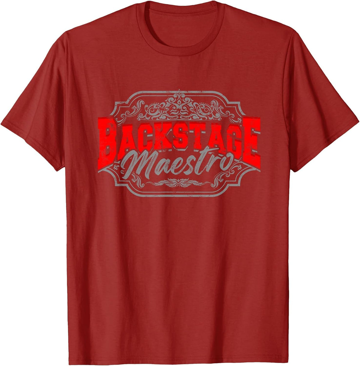 Backstage maestros Stage Manager Technical Crew T-Shirt - Cranberry Red