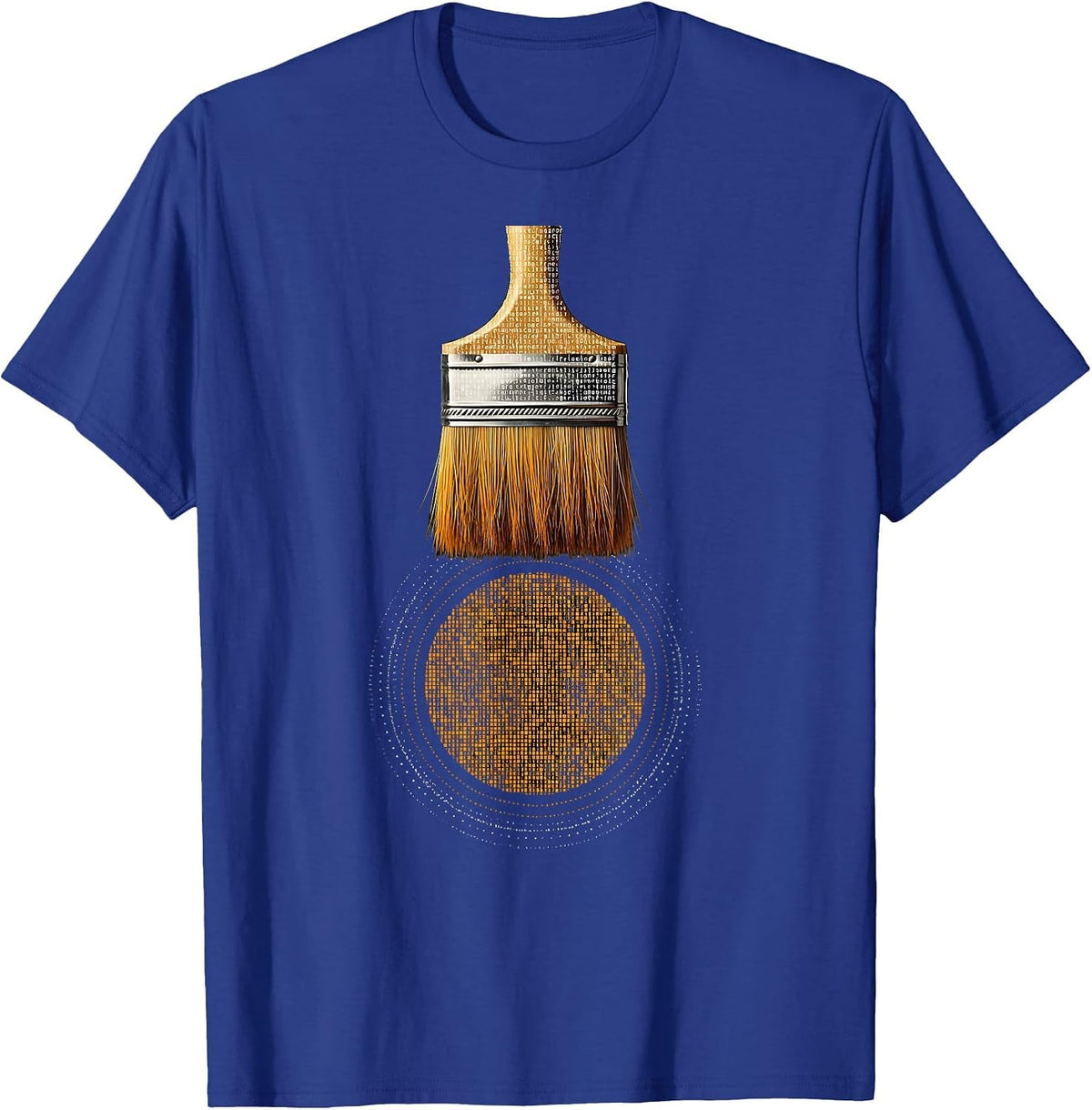 Paint Brush Ink Dot Art Graphic Design T-Shirt, Men, Royal Blue, X-Large - As Pictured