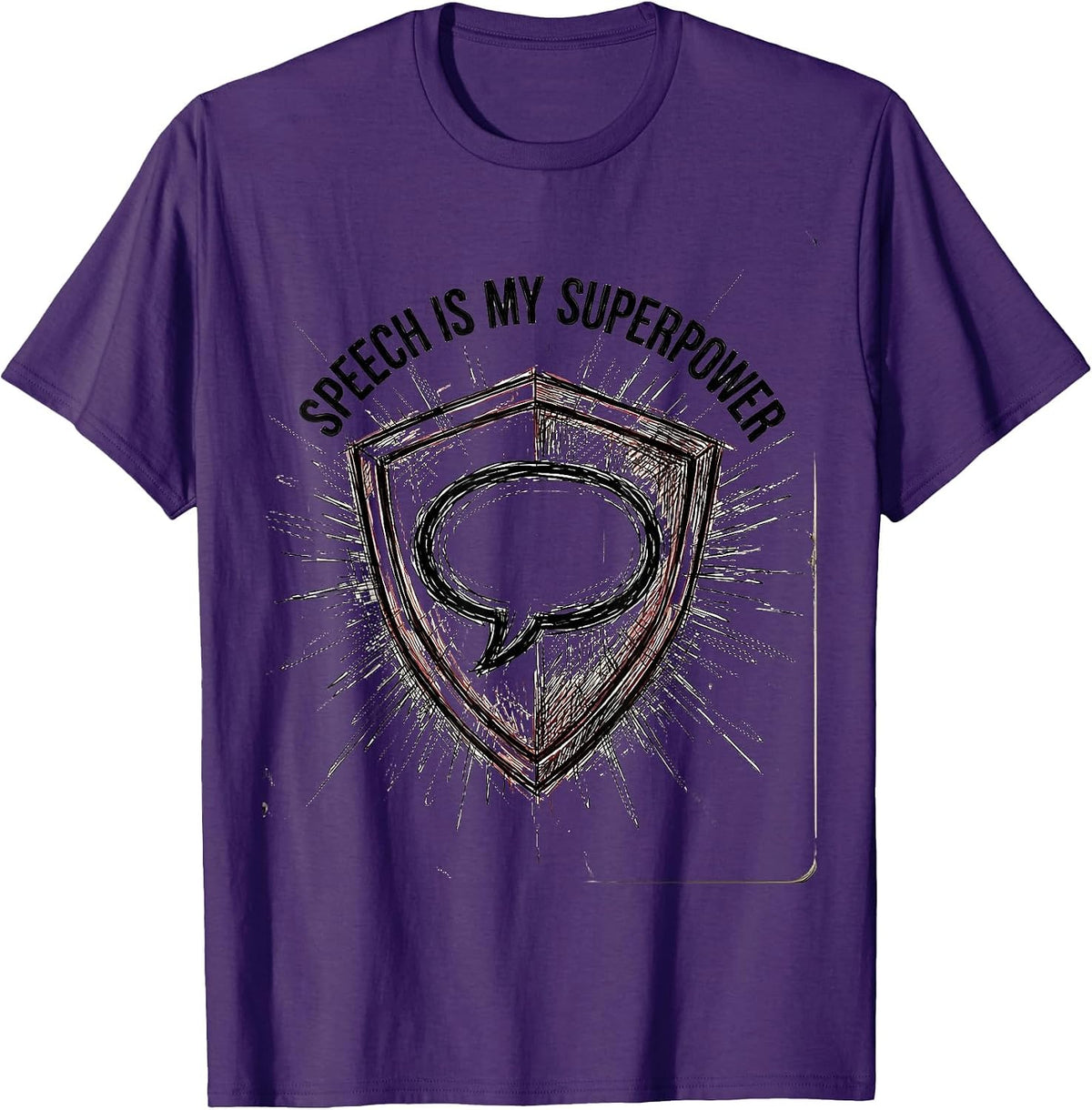 Men's Speech Is My Superpower SLP Design T-Shirt - Purple