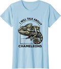 Women's I Will Talk About Chameleons Hand-Sketched Reptile Lover T-Shirt - Baby Blue