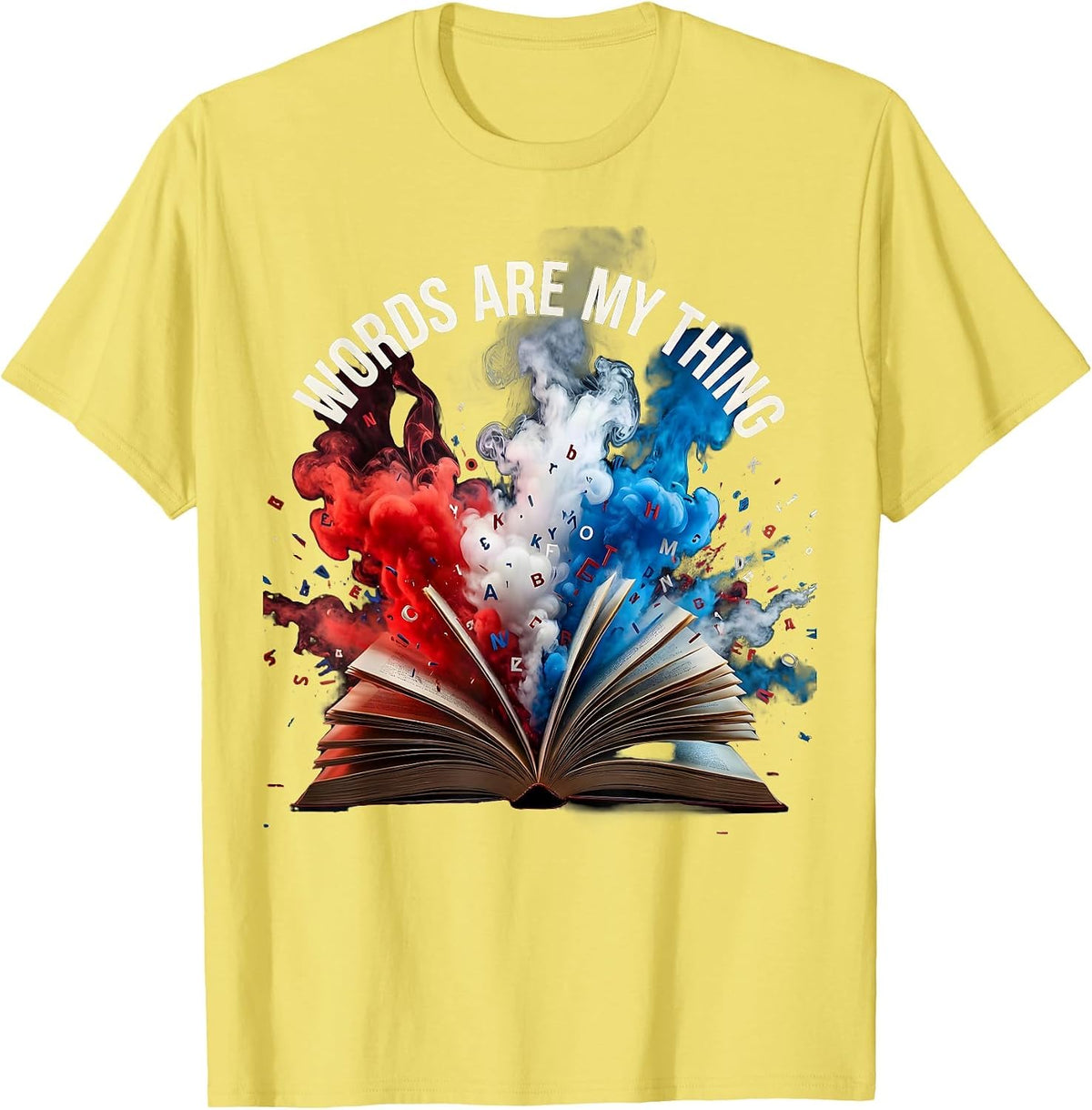Men's Words Are My Thing English Teacher Design T-Shirt - Lemon Yellow