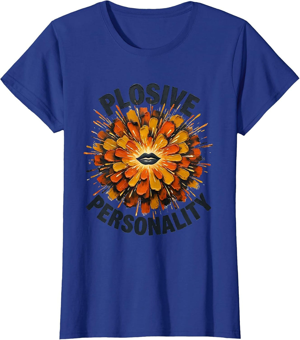 Women's Plosive Personality Retro Floral Speech Language Pathologist T-Shirt - Royal Blue